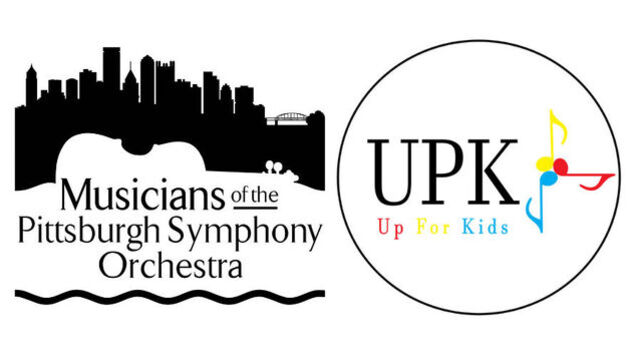 Logos for Musicians of the Pittsburgh Symphony Orchestra, and the Usher Program (Up) For Kids.