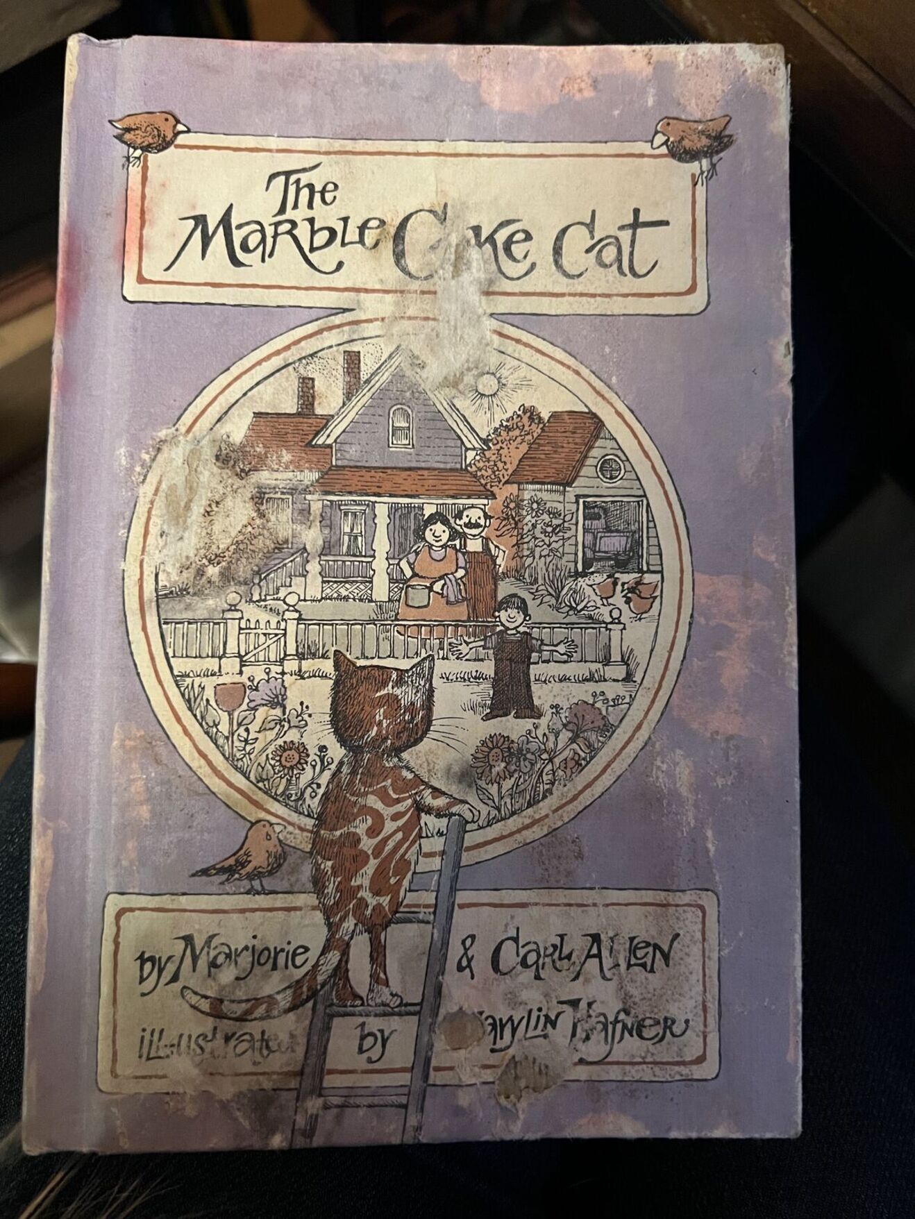 An old, purple children's book