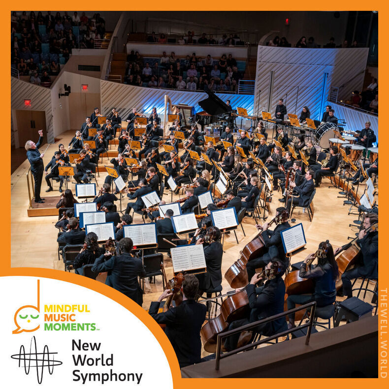 Photo of the New World Symphony performing onstage.