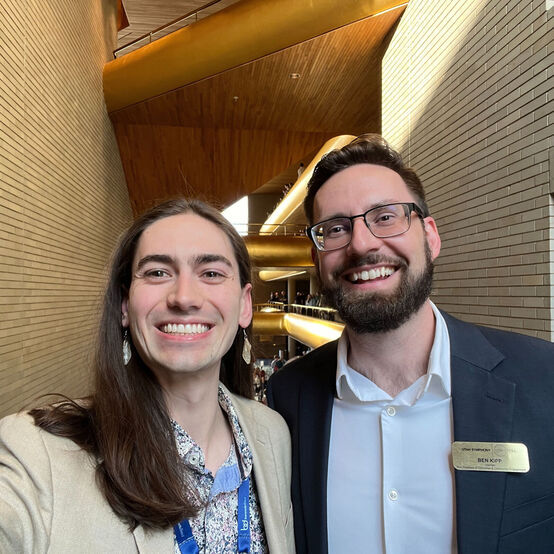 A selfie of Bryce with Ben Kipp from the Utah Symphony.