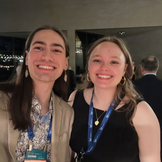 A selfie of Bryce with Caroline Eberhard from the Canton Symphony.