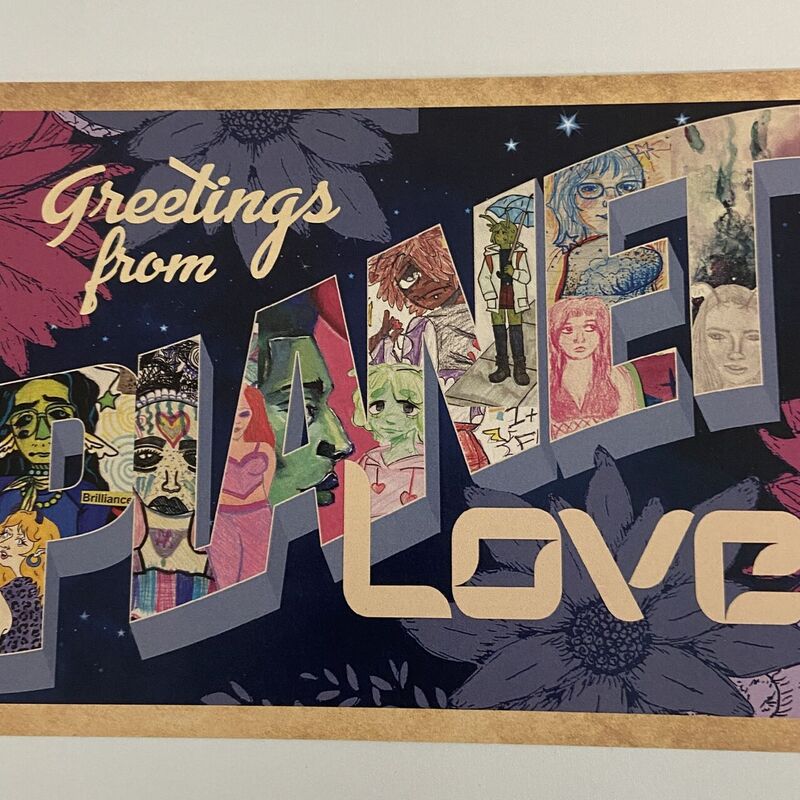 Greetings from Planet Love Postcard